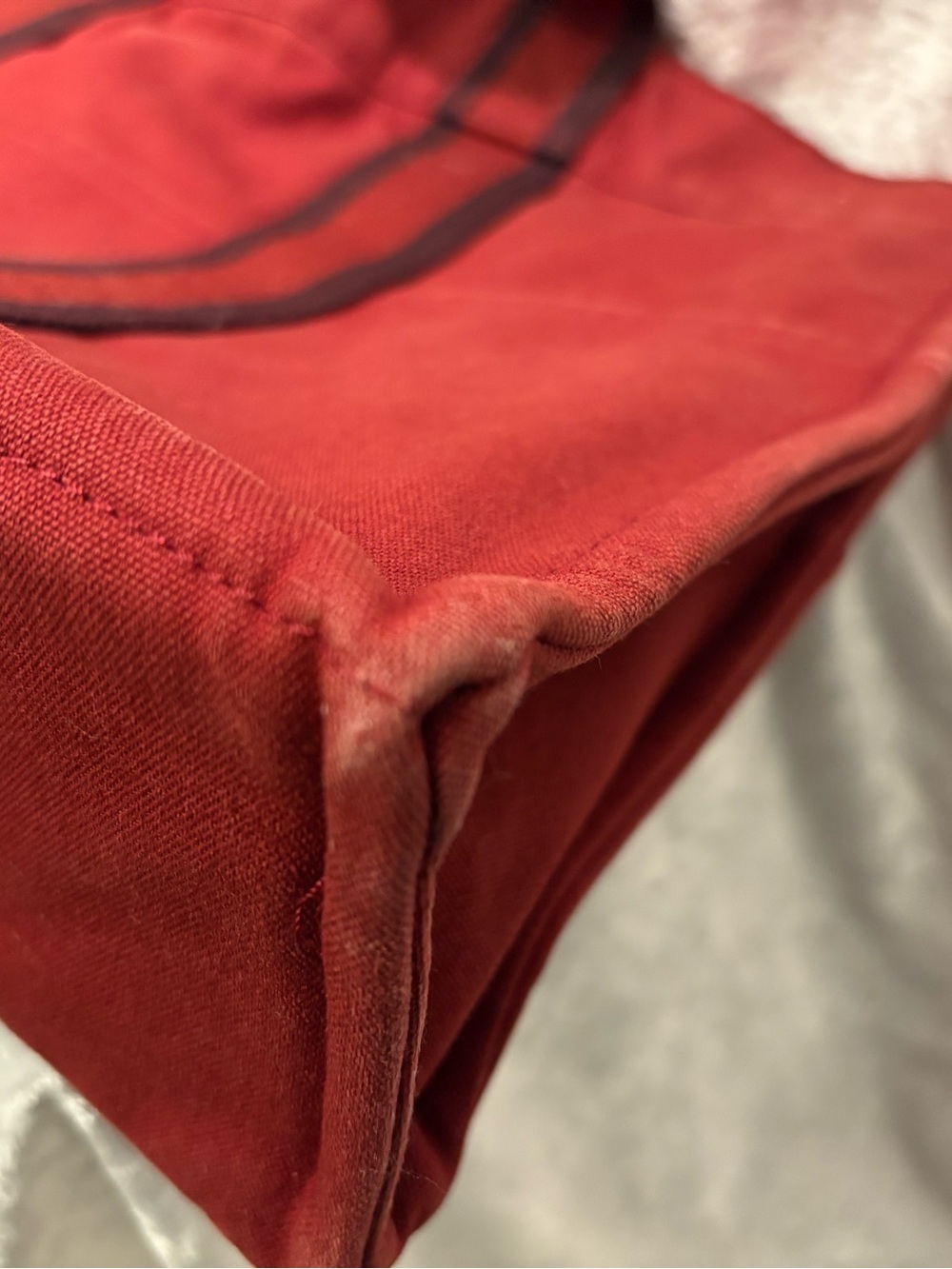 Hermès Fourre-Tout Canvas Large Tote Bag Red brown stripe COA - Picture 8 of 13